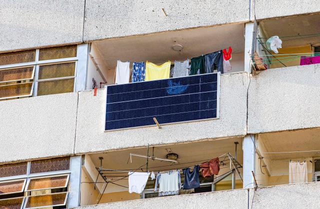 A solar panel is seen on a residential building in Matanzas, Cuba, on April 13, 2026. (Photo by AFP)
