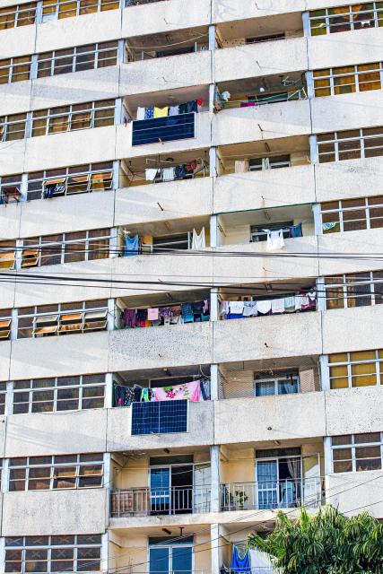 Solar panels are seen on a residential building in Matanzas, Cuba, on April 13, 2026. (Photo by AFP)