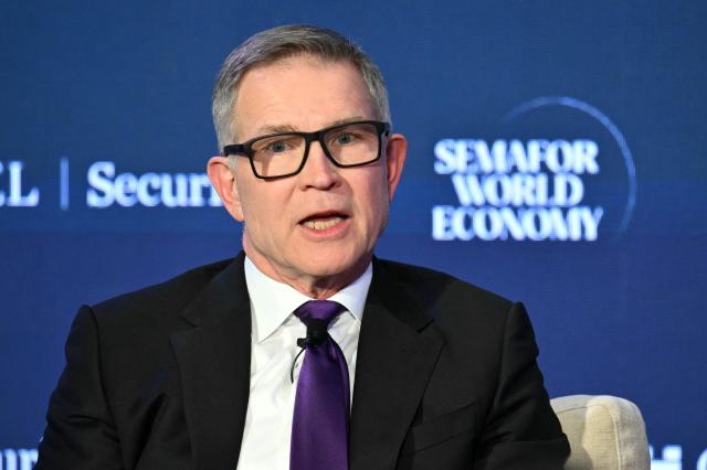 Roblox CEO David  Baszucki speaks during the Semafor World Economy 2026 Summit at a hotel in Washington, DC, on April 13, 2026. (Photo by Mandel NGAN / AFP)