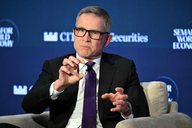 Roblox CEO David  Baszucki speaks during the Semafor World Economy 2026 Summit at a hotel in Washington, DC, on April 13, 2026. (Photo by Mandel NGAN / AFP)
