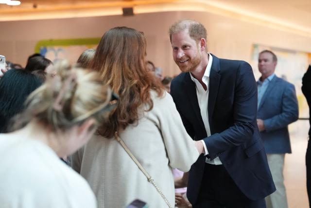 Britain's Prince Harry, Duke of Sussex, visits at the Royal Children's Hospital in Melbourne on April 14, 2026. (Photo by Jonathan Brady / POOL / AFP)