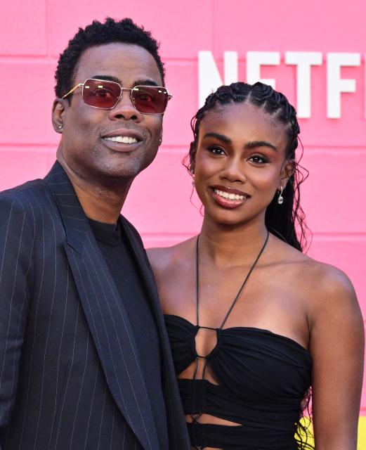 US actor Chris Rock and Zahra Rock attend Netflix's "Roommates" premiere at the Egyptian Theater in Los Angeles, on April 13, 2026. (Photo by Frederic J. BROWN / AFP)