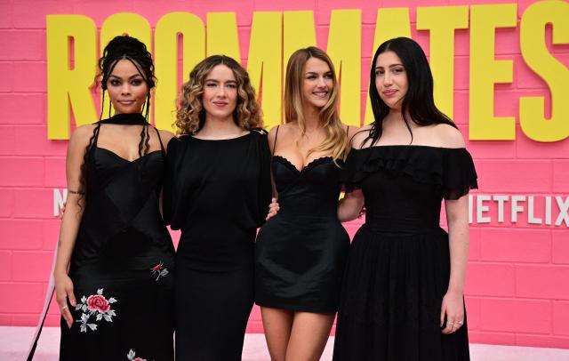 US actresses Bella Murphy, Jaya Harper, Chloe East and Sadie Sandler attend Netflix's "Roommates" premiere at the Egyptian Theater in Los Angeles, on April 13, 2026. (Photo by Frederic J. BROWN / AFP)