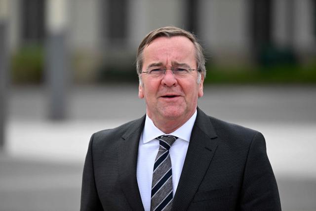 German Defence Minister Boris Pistorius waits for his guest, the Ukrainian Defence Minister, at the German Defence Ministry, on April 14, 2026 in Berlin. (Photo by RALF HIRSCHBERGER / AFP)