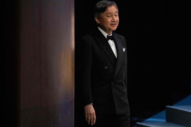 Japan's Emperor Naruhito arrives at the Japan Prize presentation ceremony in Tokyo on April 14,2026. (Photo by Yuichi YAMAZAKI / AFP)