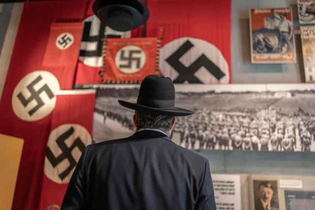 An Israeli man visits the Yad Vashem Holocaust Memorial Museum in Jerusalem during the annual Holocaust Remembrance Day on April 14, 2026. Israel came to a standstill on April 14, as sirens sounded across the country in tribute to the six million Jews murdered by the Nazis during World War II. This year's commemoration comes amid a fragile two-week ceasefire with Iran after a deadly war that began on February 28, when a joint US-Israeli air attack killed Iran's supreme leader (Photo by Ilia YEFIMOVICH / AFP)