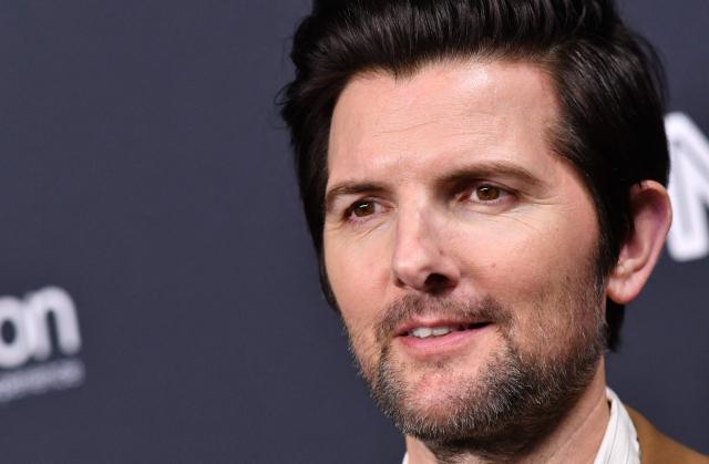 US actor Adam Scott promotes the upcoming film "Hokum" during NEON's photocall at The Colosseum at Caesar's Palace in Las Vegas, Nevada, on April 14, 2026. (Photo by Chris Delmas / AFP)