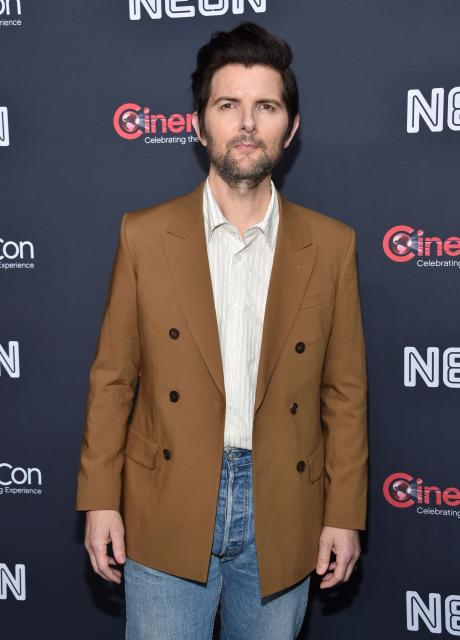 US actor Adam Scott promotes the upcoming film "Hokum" during NEON's photocall at The Colosseum at Caesar's Palace in Las Vegas, Nevada, on April 14, 2026. (Photo by Chris Delmas / AFP)