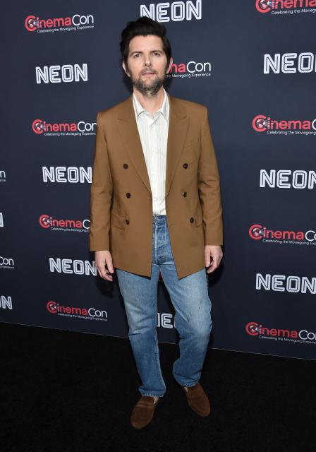 US actor Adam Scott promotes the upcoming film "Hokum" during NEON's photocall at The Colosseum at Caesar's Palace in Las Vegas, Nevada, on April 14, 2026. (Photo by Chris Delmas / AFP)