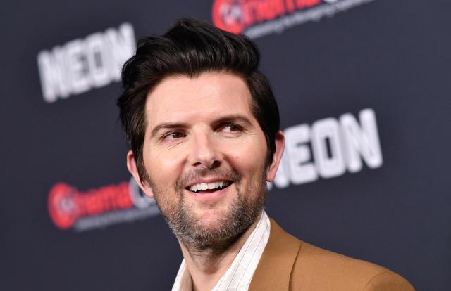 US actor Adam Scott promotes the upcoming film "Hokum" during NEON's photocall at The Colosseum at Caesar's Palace in Las Vegas, Nevada, on April 14, 2026. (Photo by Chris Delmas / AFP)