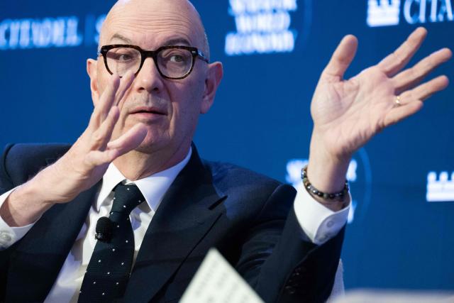 French Finance and Economics Minister Roland Lescure speaks during the Semafor World Economy 2026 conference in Washington, DC, April 14, 2026. (Photo by SAUL LOEB / AFP)