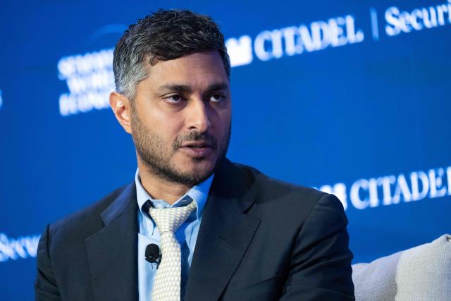 Arjun Sethi, co-CEO of Kraken and Payward, speaks during the Semafor World Economy 2026 conference in Washington, DC, April 14, 2026. (Photo by SAUL LOEB / AFP)