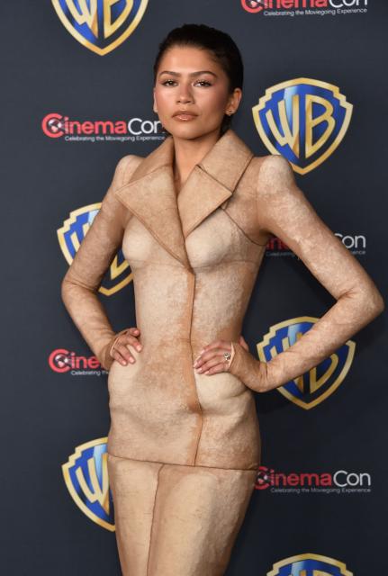 US actress Zendaya promotes the upcoming film “Dune: Part Three” during the Warner Bros photo call during CinemaCon at The Colosseum at Caesars Palace  in Las Vegas, Nevada, on April 14, 2026. (Photo by Chris Delmas / AFP)