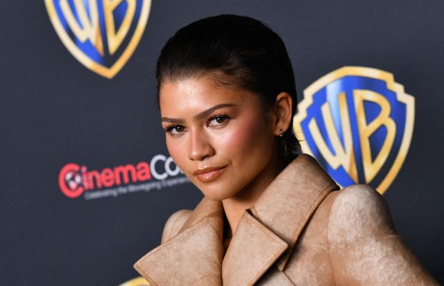 US actress Zendaya promotes the upcoming film “Dune: Part Three” during the Warner Bros photo call during CinemaCon at The Colosseum at Caesars Palace  in Las Vegas, Nevada, on April 14, 2026. (Photo by Chris Delmas / AFP)
