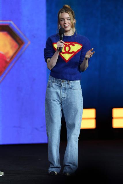Australian actress Milly Alcock promotes the upcoming film “Supergirl” during Warner Bros presentation at CinemaCon at The Colosseum at Caesars Palace on April 14, 2026 in Las Vegas, Nevada. (Photo by VALERIE MACON / AFP)