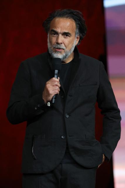 Mexican filmmaker Alejandro Gonzalez Inarritu promotes his upcoming film “Digger” during the Warner during Warner Bros presentation at CinemaCon at The Colosseum at Caesars Palace on April 14, 2026 in Las Vegas, Nevada. (Photo by VALERIE MACON / AFP)