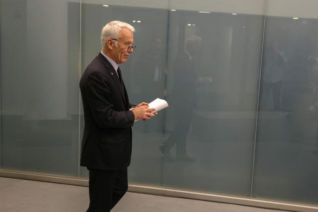 French union Movement of the Enterprises of France (MEDEF) President Patrick Martin arrives to hold a press conference on MEDEF’s initiatives ahead of the 2027 presidential election, in Paris on April 15, 2026. (Photo by Alain JOCARD / AFP)