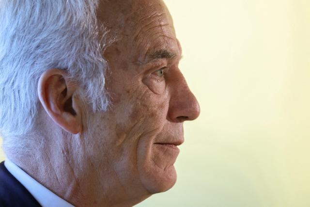 French union Movement of the Enterprises of France (MEDEF) President Patrick Martin looks on during a press conference on MEDEF’s initiatives ahead of the 2027 presidential election, in Paris on April 15, 2026. (Photo by ALAIN JOCARD / AFP)