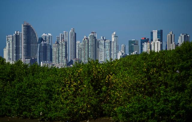 View of the skyscrapers of the upscale Punta Paitilla neighborhood, one of the main residential and financial hubs of Panama City, on April 15, 2026. (Photo by Martin BERNETTI / AFP)