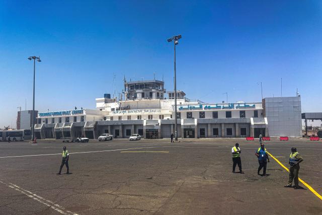 A general view of the Sudan's Khartoum International Airport, on April 15, 2026, on the third anniversary of the start of the war between the army and its paramilitary foes. On the third anniversary of the start of the grinding conflict on April 15, donors will gather in Berlin for an international conference aimed at reviving faltering peace talks and mobilising aid for one of the world's worst humanitarian crises. (Photo by Khaled DESOUKI / AFP)
