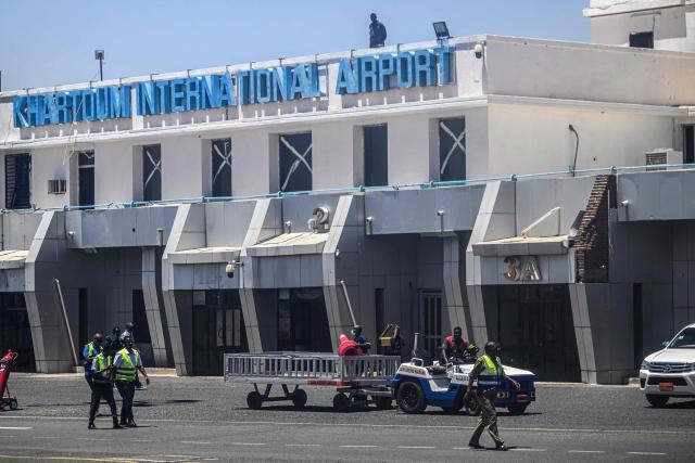 A general view of the Sudan's Khartoum International Airport, on April 15, 2026, on the third anniversary of the start of the war between the army and its paramilitary foes. On the third anniversary of the start of the grinding conflict on April 15, donors will gather in Berlin for an international conference aimed at reviving faltering peace talks and mobilising aid for one of the world's worst humanitarian crises. (Photo by Khaled DESOUKI / AFP)