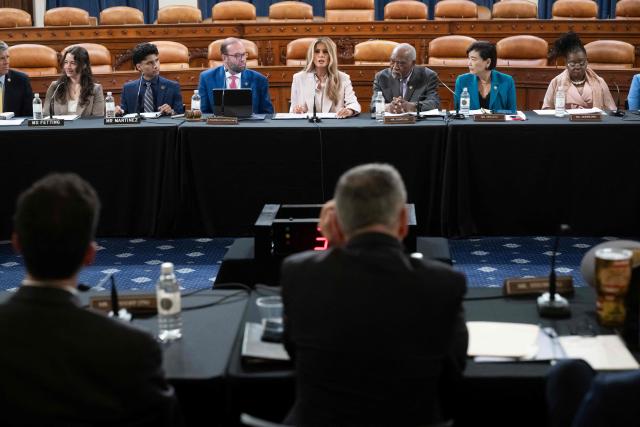 US First Lady Melania Trump, alongside committee Chairman Representative Jason Smith (3rd L), Republican of Missouri, attends a House Ways and Means Committee roundtable discussion on advancing legislation protecting American foster care children, her second major legislative initiative of the second Trump administration, on Capitol Hill in Washington, DC, April 15, 2026. (Photo by SAUL LOEB / AFP)