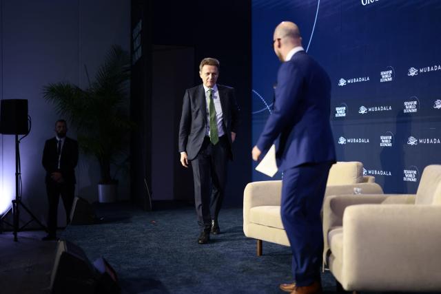 CEO of Iberdrola Pedro Azagra arrives to speak at the 2026 Semafor World Economy conference in Washington, DC, on April 15, 2026. (Photo by Kent NISHIMURA / AFP)