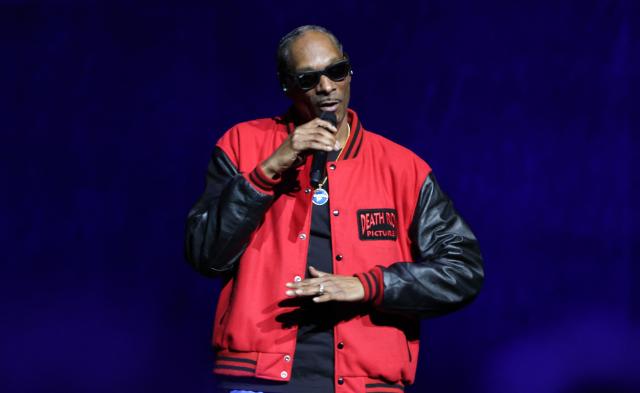 US rapper and founder/producer of Death Row Pictures, Snoop Dogg speaks on stage during Universal Pictures and Focus Features presentation at CinemaCon at The Colosseum at Caesars Palace in Las Vegas, Nevada, on April 15, 2026. (Photo by VALERIE MACON / AFP)