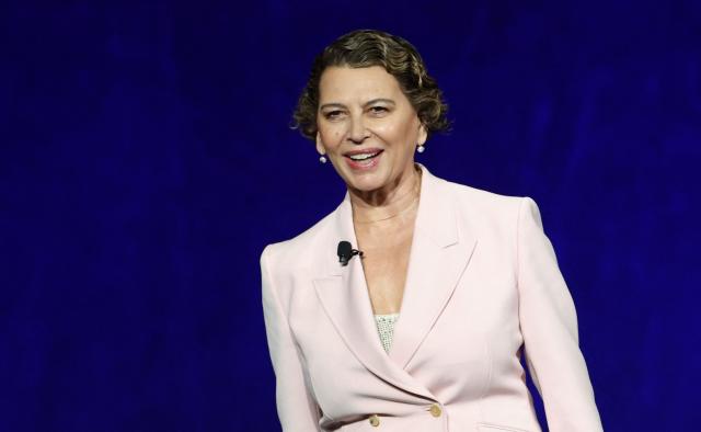 Chairperson of Universal Pictures Donna Langley speaks on stage during Universal Pictures and Focus Features presentation at CinemaCon at The Colosseum at Caesars Palace in Las Vegas, Nevada, on April 15, 2026. (Photo by VALERIE MACON / AFP)