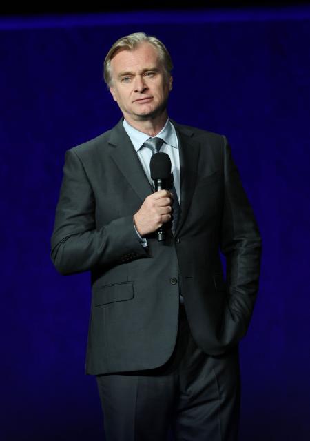 British-US filmmaker Christopher Nolan speaks on stage during Universal Pictures and Focus Features presentation at CinemaCon at The Colosseum at Caesars Palace in Las Vegas, Nevada, on April 15, 2026. (Photo by VALERIE MACON / AFP)
