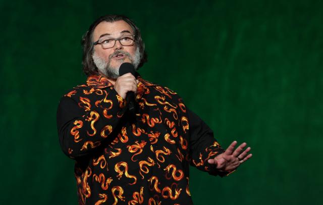 US actor Jack Black speaks on stage during Universal Pictures and Focus Features presentation at CinemaCon at The Colosseum at Caesars Palace in Las Vegas, Nevada, on April 15, 2026. (Photo by VALERIE MACON / AFP)