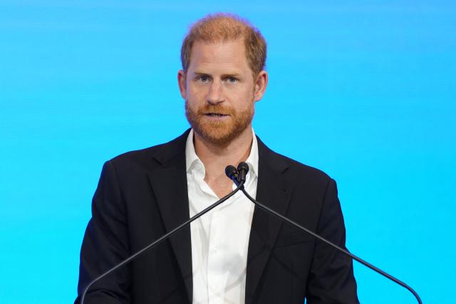 Britain's Prince Harry, Duke of Sussex, delivers a keynote speech during the InterEdge Summit at Centrepiece in Melbourne on April 16, 2026. (Photo by Jonathan Brady / POOL / AFP)