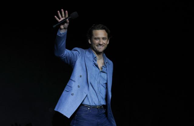 US actor Lewis Pullman promotes the upcoming film "Spaceballs: The New One" during the Amazon MGM Studios presentation at CinemaCon at The Colosseum at Caesars Palace on April 15, 2026 in Las Vegas, Nevada. (Photo by VALERIE MACON / AFP)