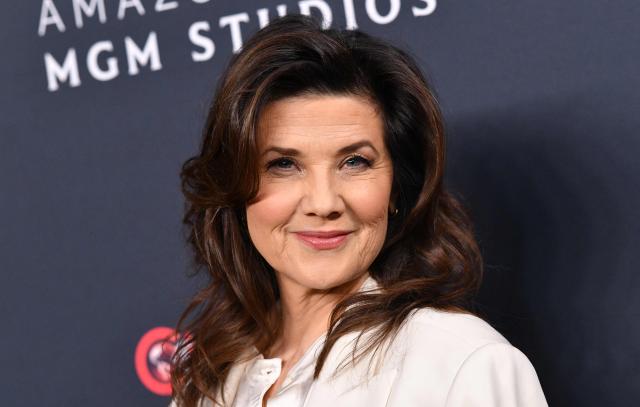 US actress Daphne Zuniga  promotes the upcoming film “Spaceballs: The New One” during the Amazon MGM Studios photo call during CinemaCon at The Colosseum at Caesars Palace on April 15, 2026 in Las Vegas, Nevada. (Photo by Chris Delmas / AFP)