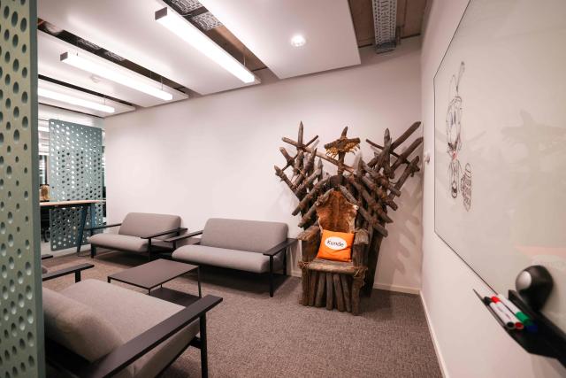 Offices of retail company Amazon Germany's new headquarter building are pictured on April 16, 2026 in Munich. Amazon has had its German headquarters in Bavaria in various offices for nearly 30 years and employs over 6,000 people there. (Photo by AFP)