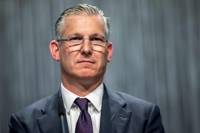 Nestle CEO Philipp Navratil looks on during the annual general meeting of Swiss food giant Nestle in Ecublens near Lausanne, on April 16, 2026. (Photo by Fabrice COFFRINI / AFP)