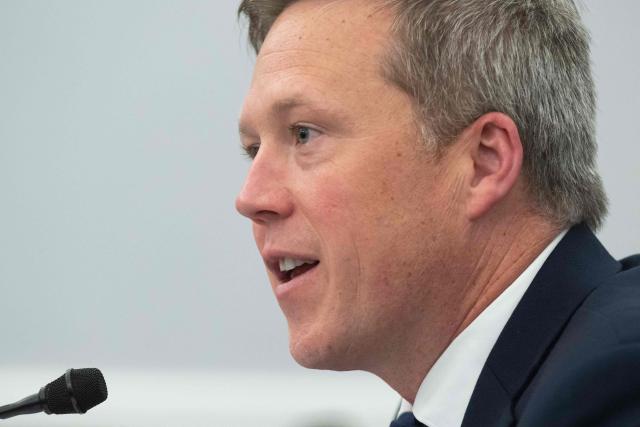 US Secretary of the Army Dan Driscoll testifies during a House Appropriations Subcommittee on Defense budget hearing for the US Army on Capitol Hill in Washington, DC, on April 16, 2026. (Photo by SAUL LOEB / AFP)