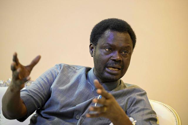 Darfur Regional Governor and leader of the Sudan Liberation Movement (SLM), Minni Arko Minnawi, speaks during an interview with AFP at her office in Sudanese capital of Khartoum on April 16, 2026. The top United Nations official in Sudan told AFP on April 16, that the country, facing the world's largest humanitarian crisis, has been "abandoned" as the war between the army and the paramilitary Rapid Support Forces (RSF) enters its fourth year. (Photo by Khaled DESOUKI / AFP)