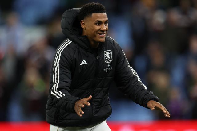 Aston Villa's English striker #11 Ollie Watkins celebrates after the UEFA Europa League, quarter final second-leg football match between Aston Villa and Bologna at Villa Park in Birmingham, central England on April 16, 2026. Villa won the match 4-0. (Photo by Darren Staples / AFP)