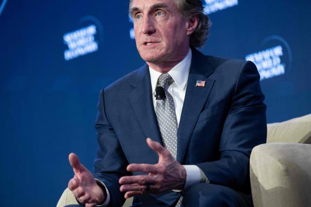 US Interior Secretary Doug Burgum speaks during the 2026 Semafor World Economy conference in Washington, DC, on April 16, 2026. (Photo by SAUL LOEB / AFP)