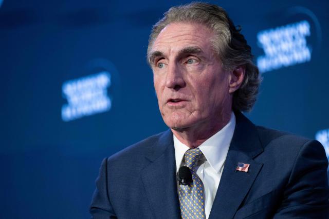 US Interior Secretary Doug Burgum speaks during the 2026 Semafor World Economy conference in Washington, DC, on April 16, 2026. (Photo by SAUL LOEB / AFP)