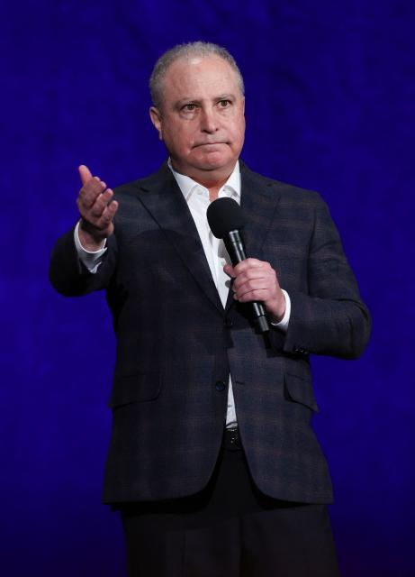 Co-Chairman of Disney Entertainment Alan Bergman speaks on stage during the Walt Disney Studios presentation at CinemaCon at The Colosseum at Caesars Palace on April 16, 2026 in Las Vegas, Nevada. (Photo by VALERIE MACON / AFP)
