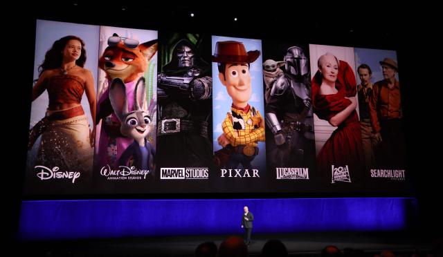 Co-Chairman of Disney Entertainment Alan Bergman speaks on stage during the Walt Disney Studios presentation at CinemaCon at The Colosseum at Caesars Palace on April 16, 2026 in Las Vegas, Nevada. (Photo by VALERIE MACON / AFP)