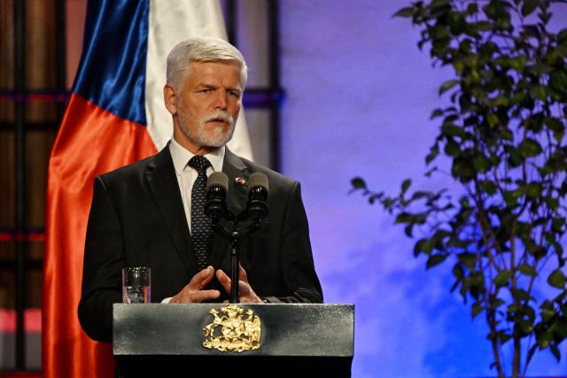 Czech President Petr Pavel speaks next to Chile's President Jose Antonio Kast (out of frame) during a joint press conference at La Moneda Presidential Palace in Santiago on April 16, 2026. (Photo by RODRIGO ARANGUA / AFP)