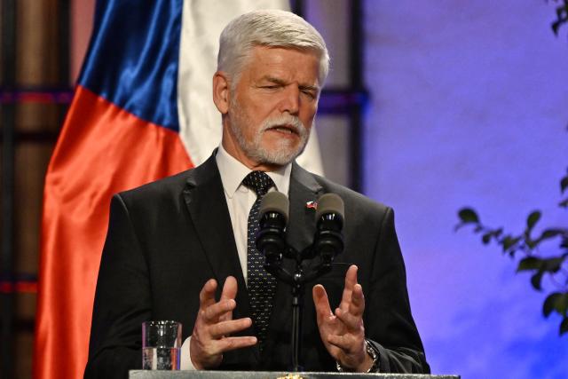 Czech President Petr Pavel speaks next to Chile's President Jose Antonio Kast (out of frame) during a joint press conference at La Moneda Presidential Palace in Santiago on April 16, 2026. (Photo by RODRIGO ARANGUA / AFP)
