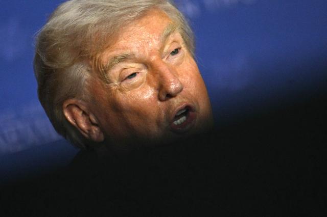 US President Donald Trump speaks during a roundtable discussion on his "no tax on tips" policy at the AC Hotel Las Vegas Symphony Park in Las Vegas, Nevada, on April 16, 2026. (Photo by Jim WATSON / AFP)