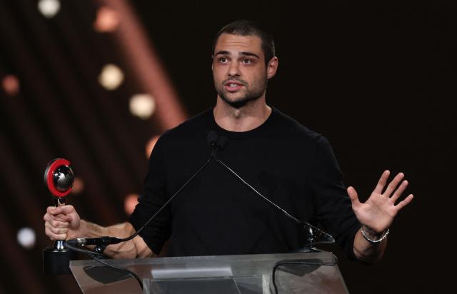 Star of Tomorrow award recipient US actor Noah Centineo speaks on stage during the CinemaCon 2026 Big Screen Achievement Awards at OMNIA Nightclub at Caesars Palace in Las Vegas, Nevada on April 16, 2026. (Photo by VALERIE MACON / AFP)