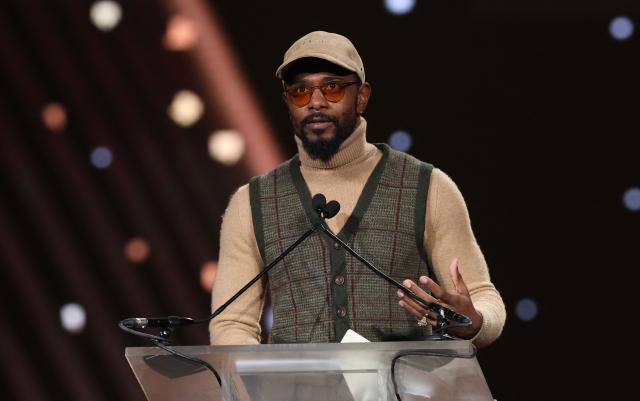 Star of the Year award recipient US actor LaKeith Stanfield speaks on stage during the CinemaCon 2026 Big Screen Achievement Awards at OMNIA Nightclub at Caesars Palace in Las Vegas, Nevada on April 16, 2026. (Photo by VALERIE MACON / AFP)