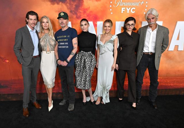 US actors Jacob Lofland, Ali Larter, Billy Bob Thornton, Demi Moore, Michelle Randolph, Paulina Chavez and Sam Elliott attend the official Emmy FYC event for "Landman" at the Television Academy Saban Center in North Hollywood, California, on April 16, 2026. (Photo by LISA O'CONNOR / AFP)