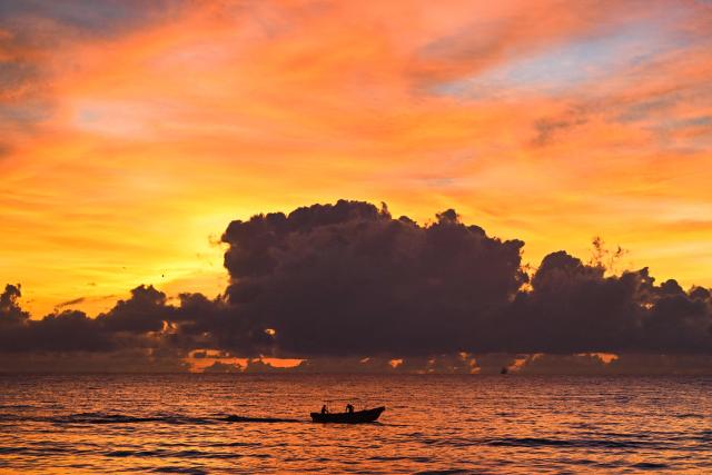 Fishermen moor their boat at sea in Trincomalee on April 17, 2026. (Photo by Ishara S. KODIKARA / AFP)